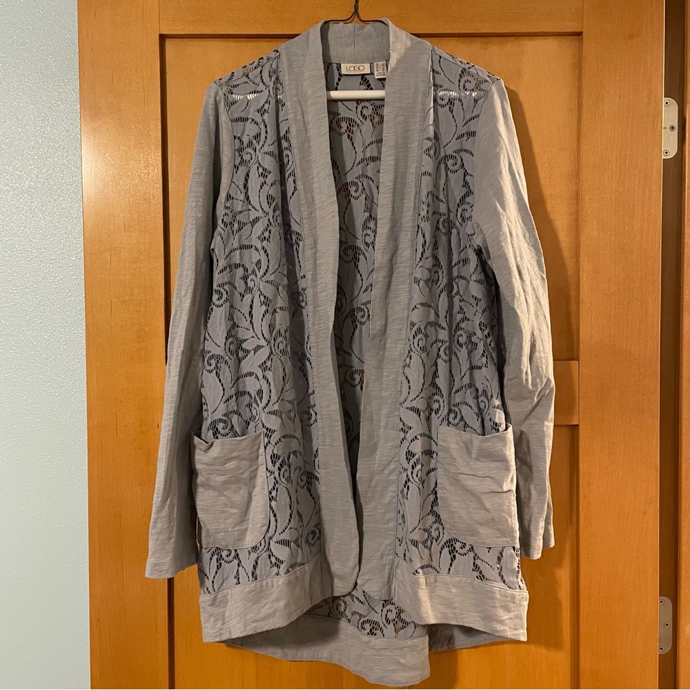 LOGO cardigan, lace, large